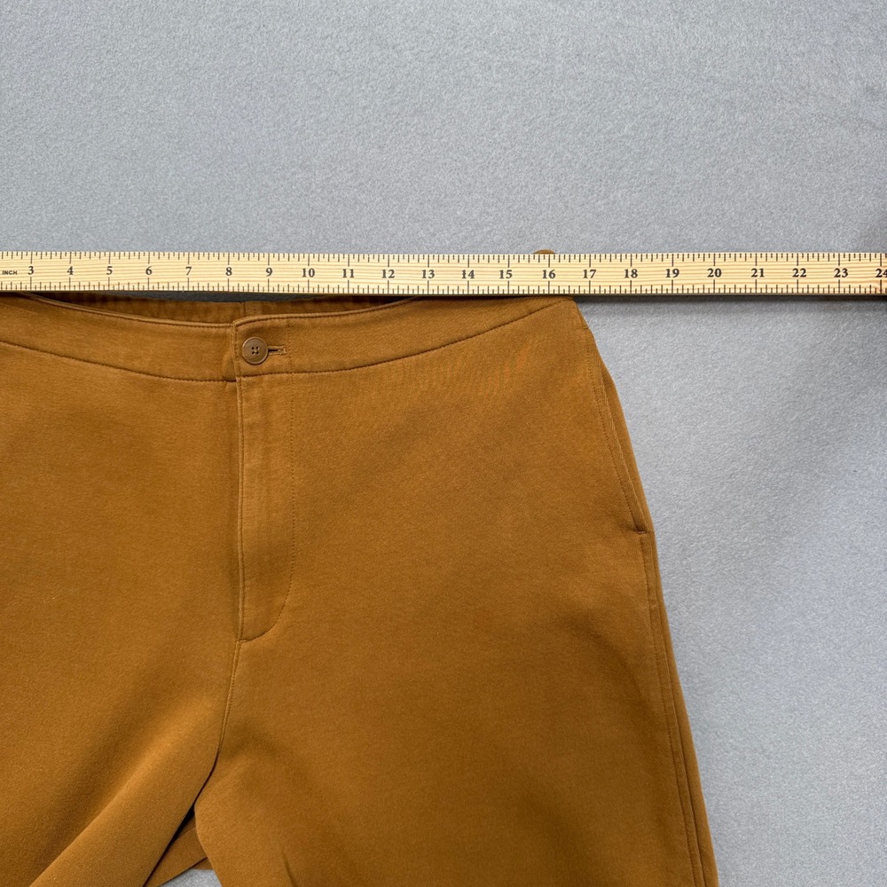 Uniqlo Wide Leg Pants Women's XL Brown Relaxed Fit High Rise Cropped Trousers - Picture 3 of 8